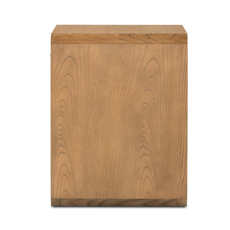 Caspian Nightstand-Black Ash Veneer, Natural Ash