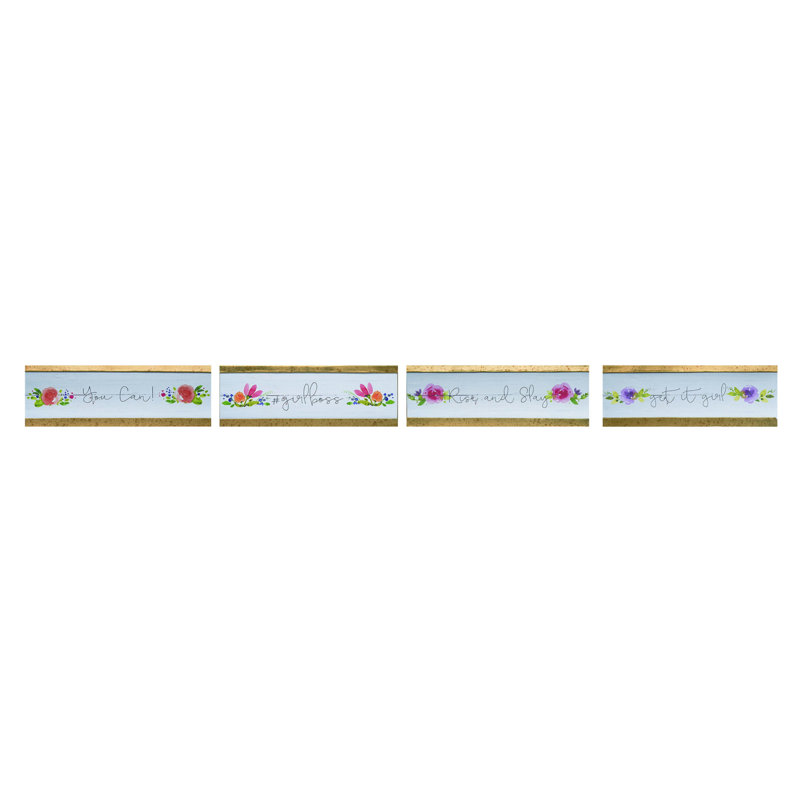 Metal Table Sign Set of 4 Spring Home Decorations