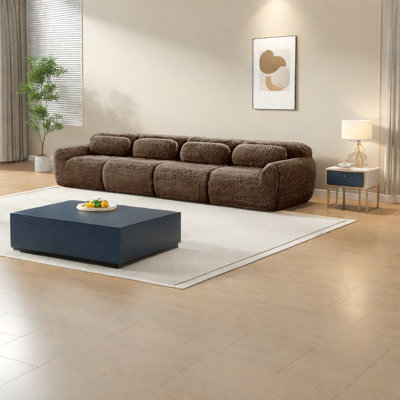 Ergonomic Plush Sofas, Chocolate, Modern Modular Design For Home