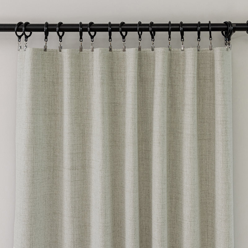 Ensemble de 2 panneaux de rideaux occultant en toile de jute 100% Leming, Taupe, L 52 po x L 72 po