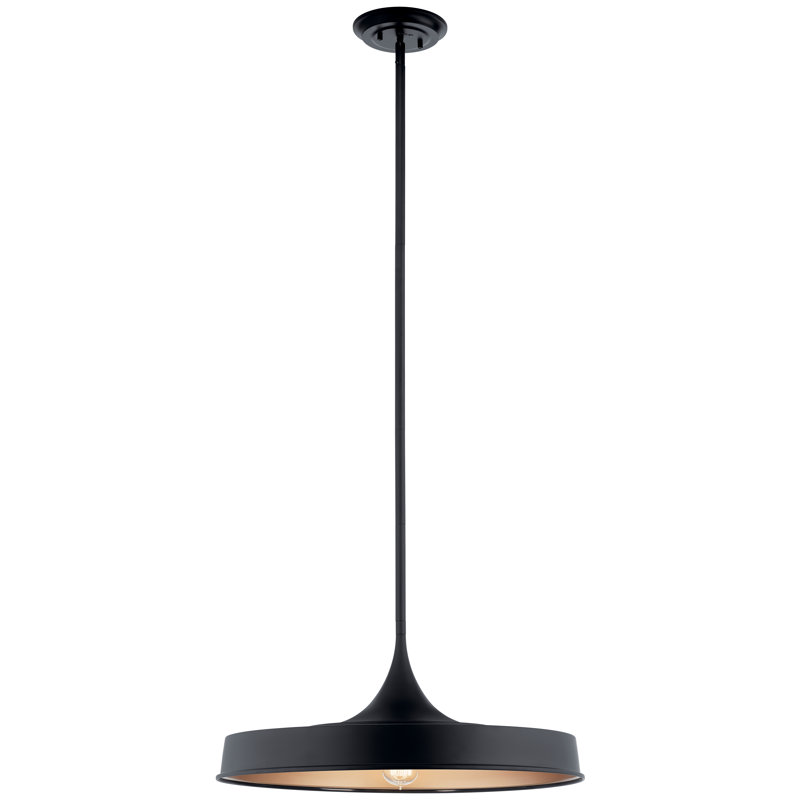 Luminaire suspendu cylindrique à 1 lumière Cathelyne, Noir
