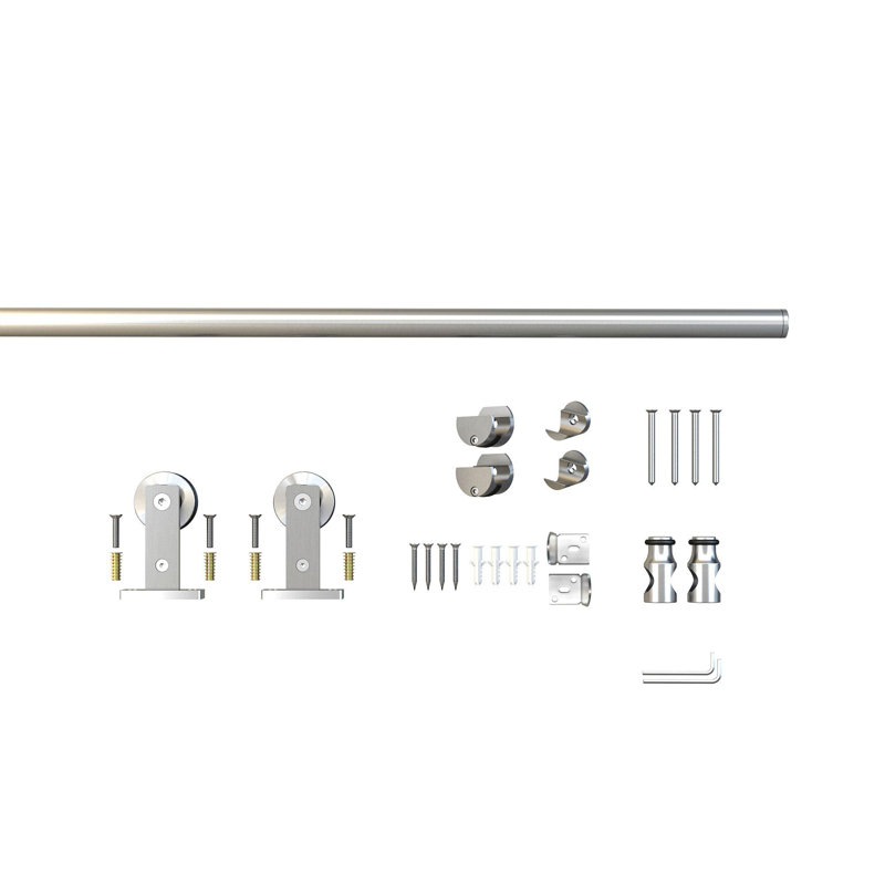 Stainless Steel Metal Standard Double Single Door Barn Door Hardware Kit