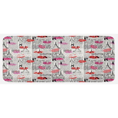Glam Solid Color Synthetic Kitchen Mat