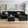 Canapé modulaire en coin avec chaise et repose-pieds Tremee