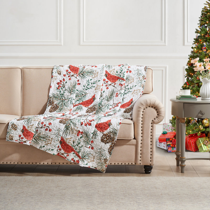 Jeté écossais cardinal Greenland Home Fashions - 50 po x 60 po, coquille en microfibre brossée, rembourrage en mélange de coton, lavable à la machine