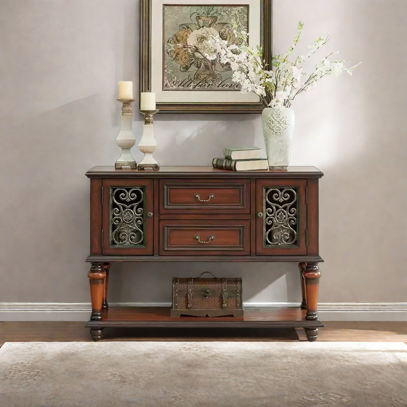 American Retro Multifunctional Console Table, Brown