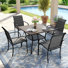 Ensemble de salle à manger de patio pour 4 personnes avec chaises empilables PVC-coated polyester
