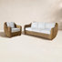 Melbourne 2-Piece Acacia Wood and Wicker Patio Seating Group with Cushions