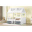 Structure de lit simple en bois, blanc-739740820-739740823