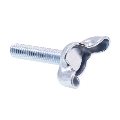 Wing Screws, Stamped Type D, 1/4 in-20 X 1-1/4 in, Zinc Plated Steel (5 Pack)