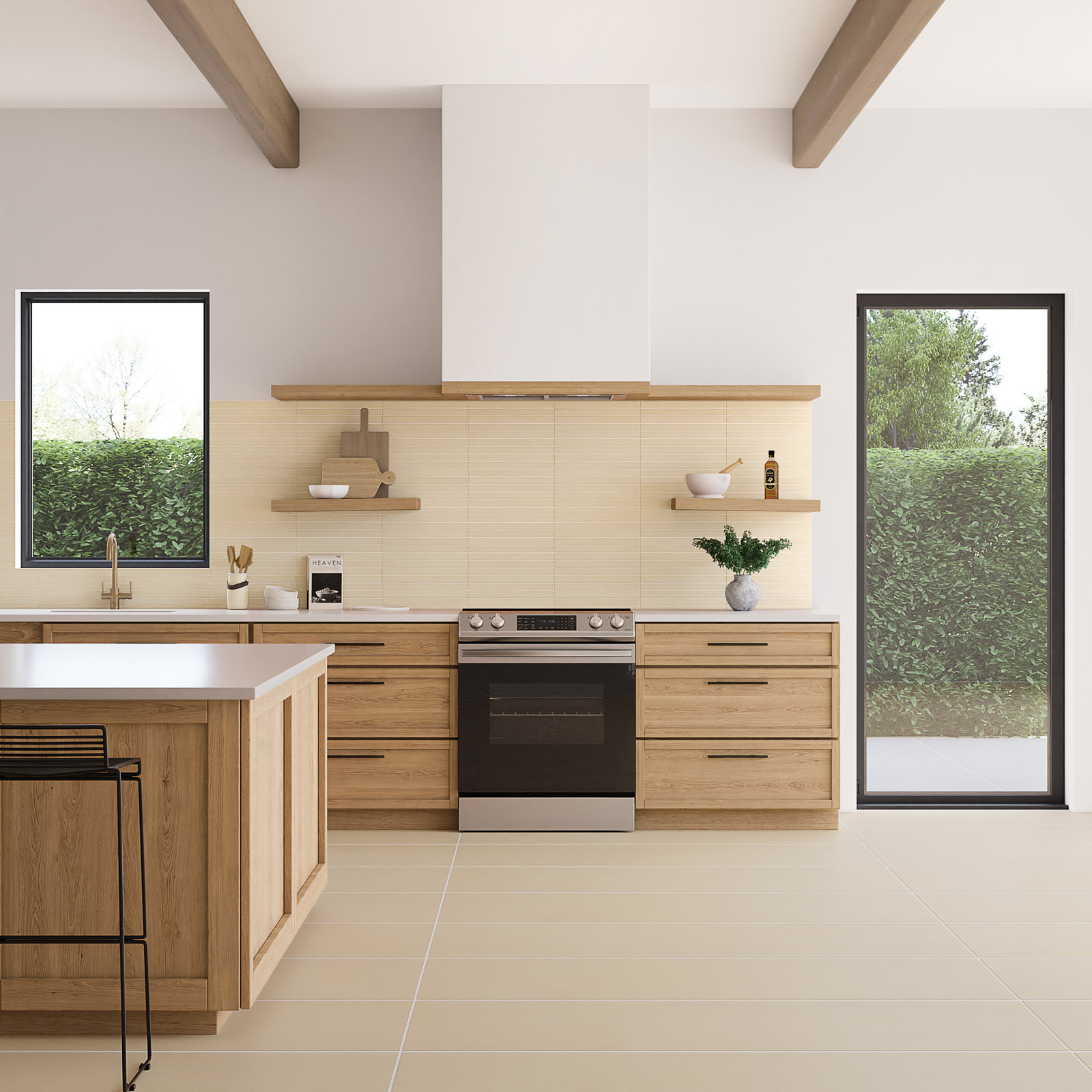 Sahara 12" x 12" Porcelain Tile, Ecru