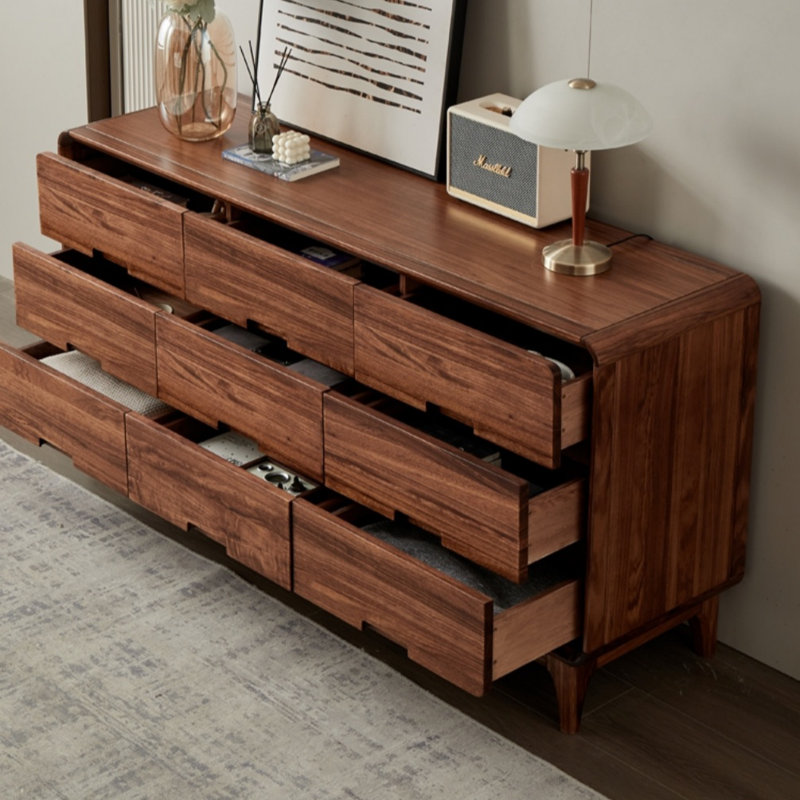 Commode d'appoint en bois massif pour chambre à coucher simple