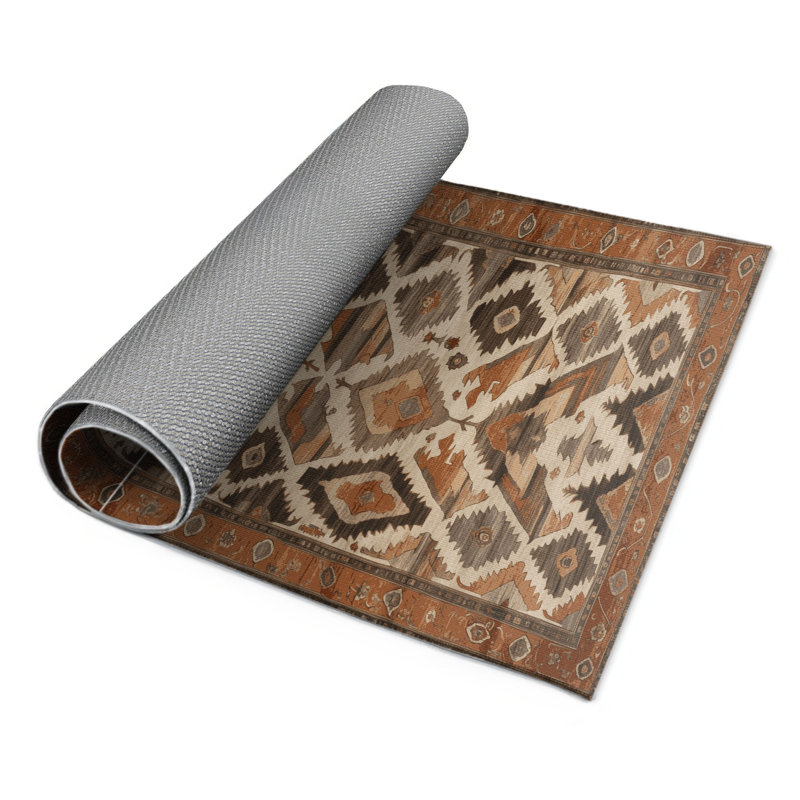 Persian Brown Indoor and Outdoor Area Rug, Rectangle 2' x 3'