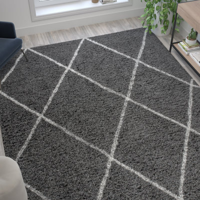 Brittain Diamond Trellis Modern Shag Area Rug