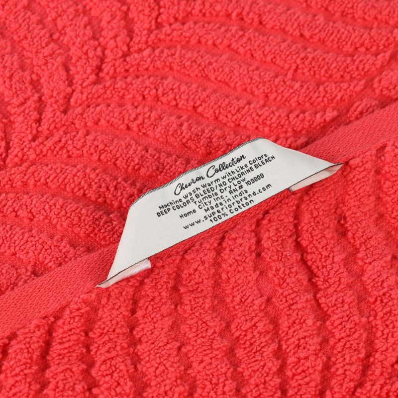Ensemble de serviettes de bain en coton jacquard Flaxberry, Rouge