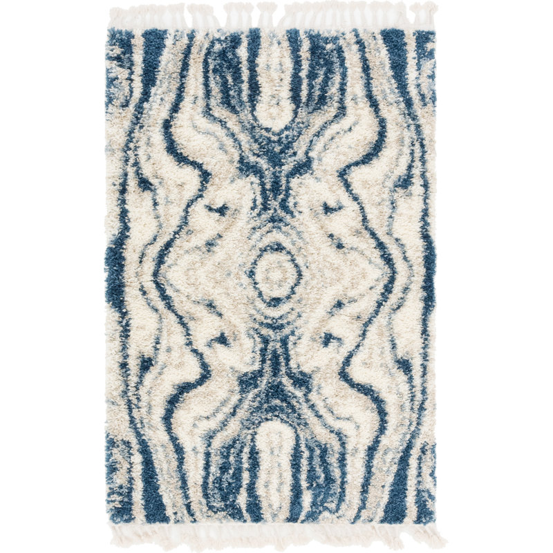 Tapis bleu Mitzy, Rectangle 4 pi 1 po x 6 pi 1 po