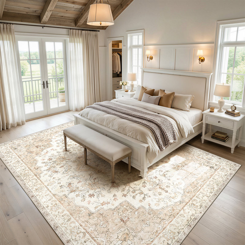 Area Rugs Machine Washable living Room Rugs 8'x10' Oriental Inspired Rugs  with Non-Slip Backing for High Traffic Area, Living Room, Bed Room, Kitchen, Hallway, Entryway Rug
