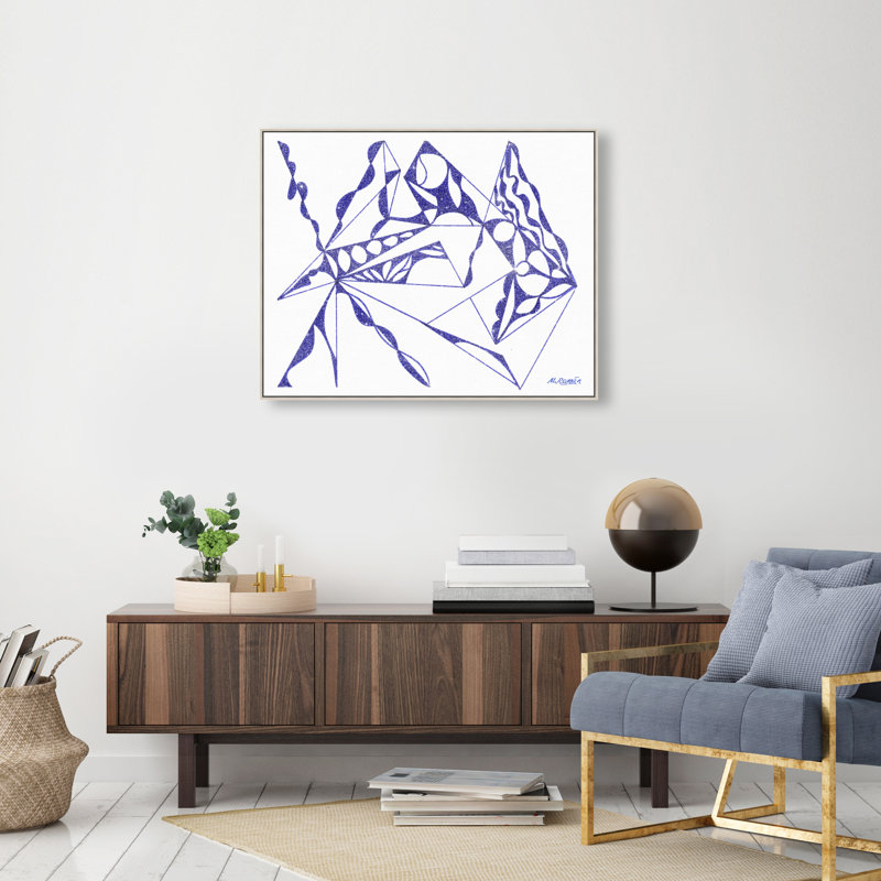 Manuel Roman - Blue Quartz Print by Oliver Gal, 37"H x 46"W, Silver Floater Frame