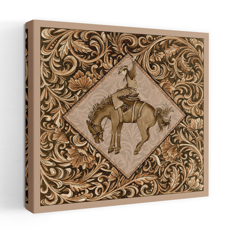 Art contemporain Bucking Bronco, H 18 po x l 18 po