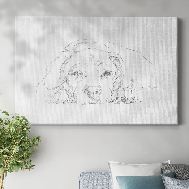 Toile tendue avec châssis Lazy Dog III, H 24 po x l 36 po