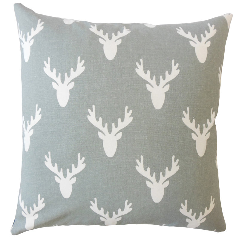 Coussin en coton Graphic, Gris froid