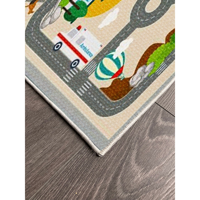 Tapis en coton à imprimé cachemire Ryann, Carré 5 pi 3 po