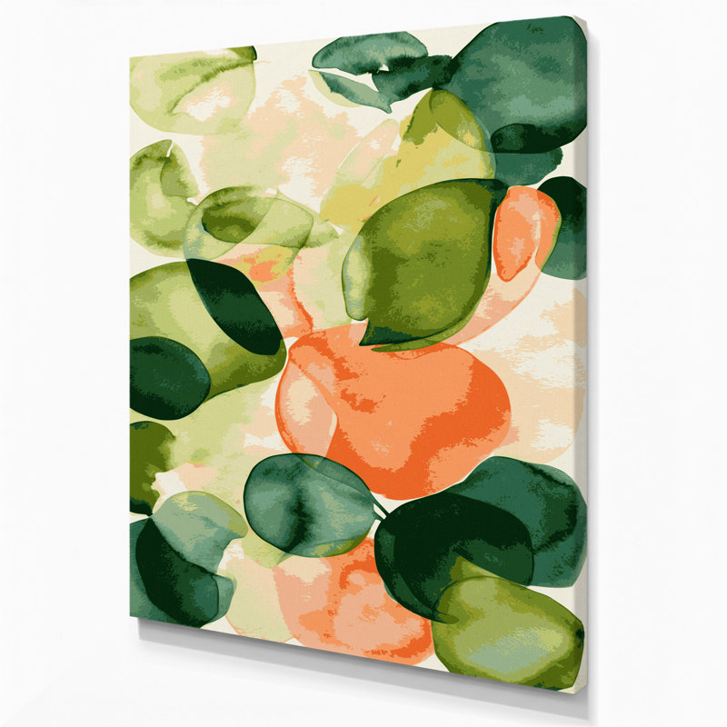 Abstrait aquarelle 58, art mural sur toile beige, H 14 po x l 11 po
