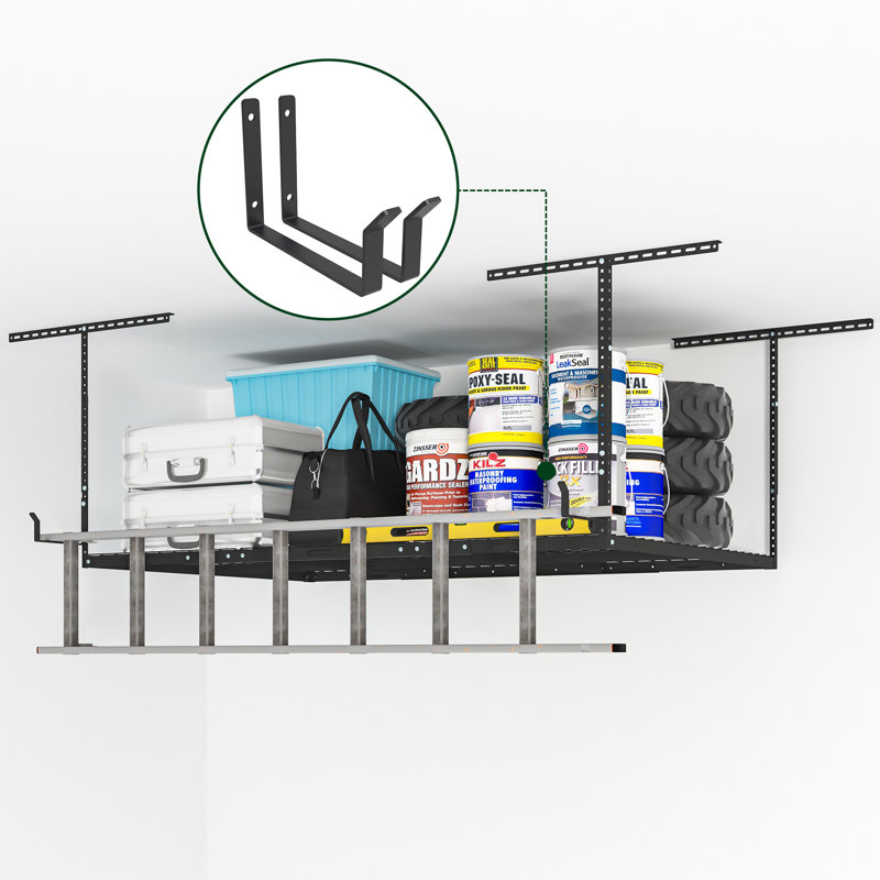 Hauteur en acier - Support réglable au plafond, H 40 po x l 72 po x P 46 po, Noir