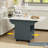 Wood Folding Dining Table with Wheels and Storage Rack
