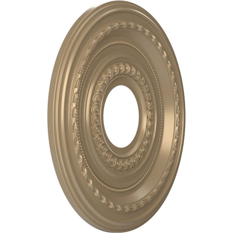 Médaillon Cole en PVC thermoformé pour plafond, H 13 po x l 13 po x P 0,75 po, Brume métallique universelle Universal