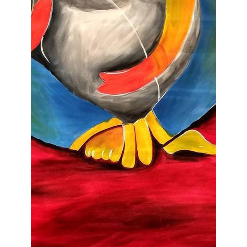 Ganesha coloré | Peinture acrylique sur toile | Par Suma Vivek