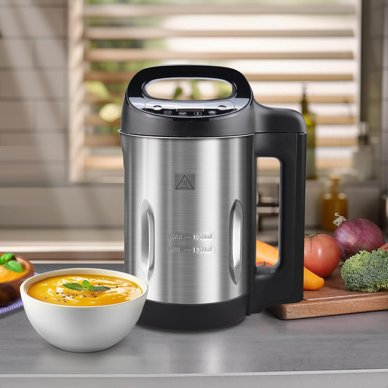 Mélangeur à soupe 1,6 L 4-en-1 multifonctionnel 1,6 L avec modes lisse, épais, mélange et nettoyage, détection de trop-plein