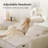 Wall-Hugger Chenille Sofa Sleeper with Motorlized Slide-Out Bed and Storage Chaise