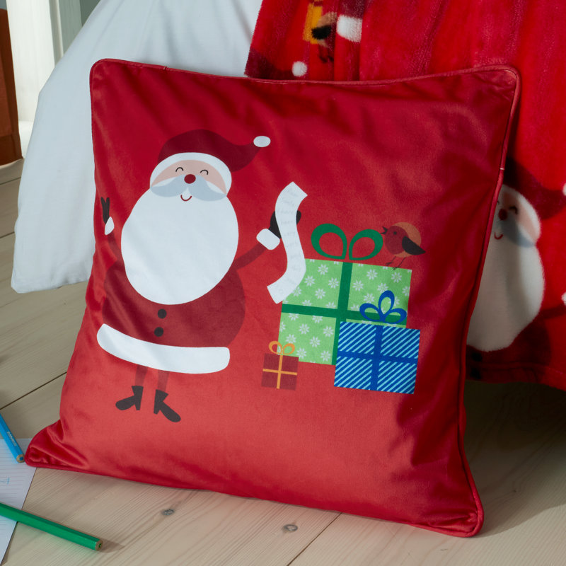 Santa's Christmas Presents Soft 45x45cm Cushion with inner