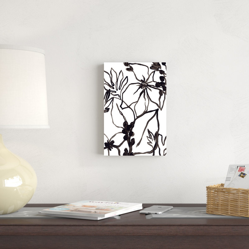 «Tropical Outline III» par June Erica Vess - peinture sur toile tendue, H 12 po x l 8 po