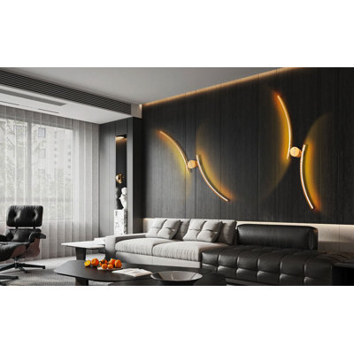 32" Wall Sconce, Dimmable LED Modern Sconces Wall Decor, Sconces Wall Lighting with Remote Control