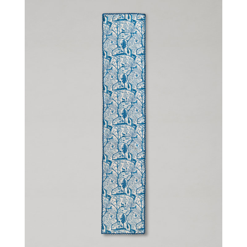THE ENCHANTED WOODLAND DUSK BLUE TABLE RUNNER
