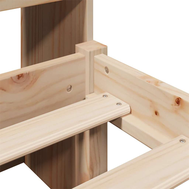 Bookcase Bed Without Mattress Solid Wood Pine, Natural, Single (3')