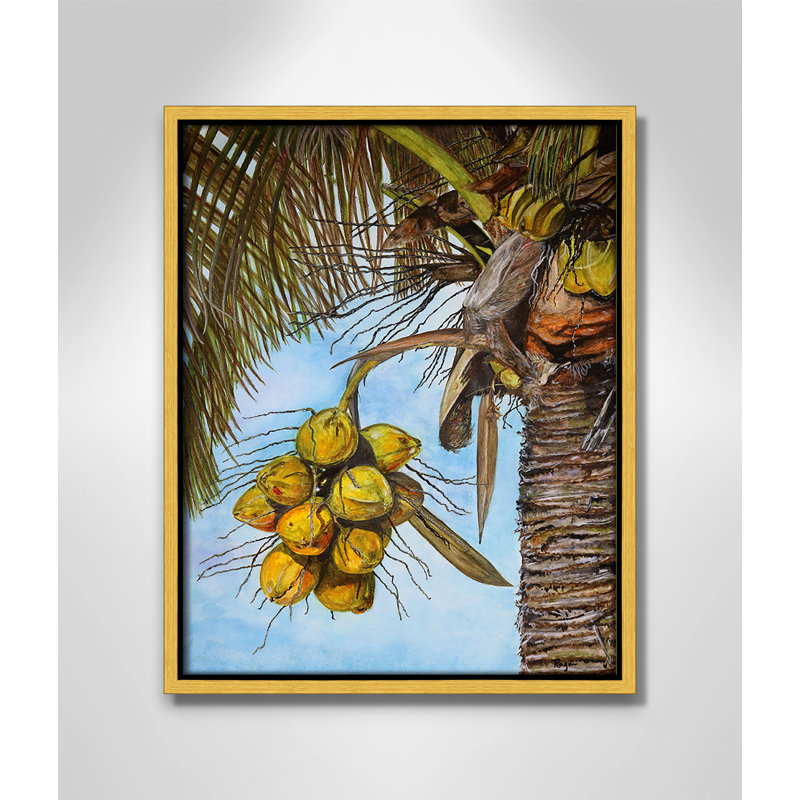 Palmier Coco par Mike Ragan pour , H 15,5 po x l 12,5 po, Doré