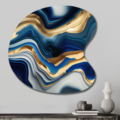Jaffe - Transitional Asymmetrical Print on Metal, Modern Unique Shape Metal Wall Decor