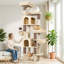 Arbre à chat 82 po pour 4 chats et plus, tour de chat multi-niveaux avec 2 couchettes, 3 hamacs et perchoirs, grande aire de jeu pour arbre à chat pour Maine Coon, surface moelleuse, assemblage facile-1247082102