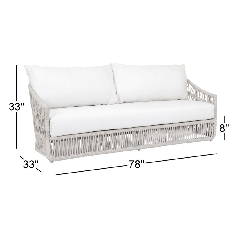 Lucan 78'' Wide Outdoor with SunbCushions, Linen Canvas Sunbrella® Canvas