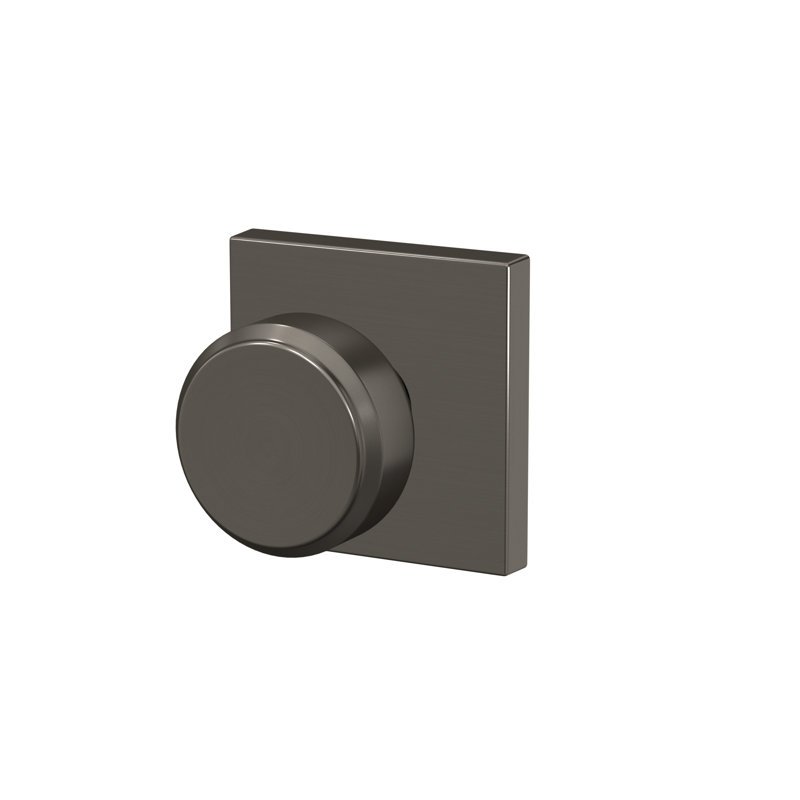 Bowery Double Dummy Knob with Collins Trim, Black