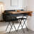 Upholstered Swivel Bar Stools With Metal Frame, Foldable