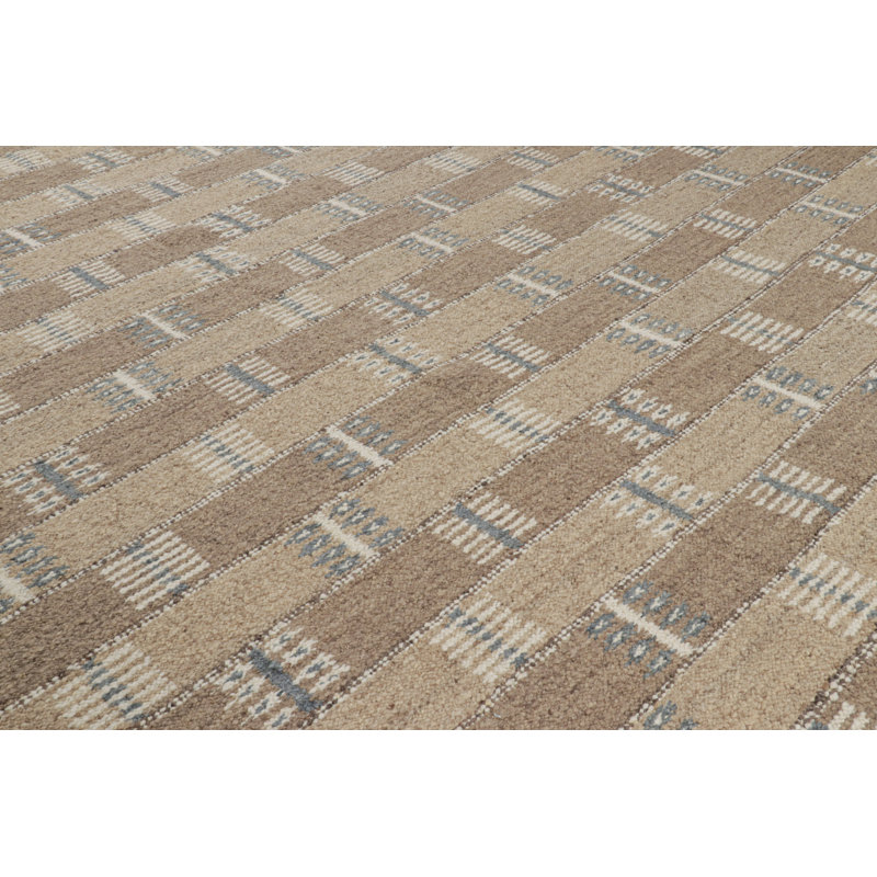 Scandinavian Wool Geometric Area Rug, Rectangle 10' x 14'