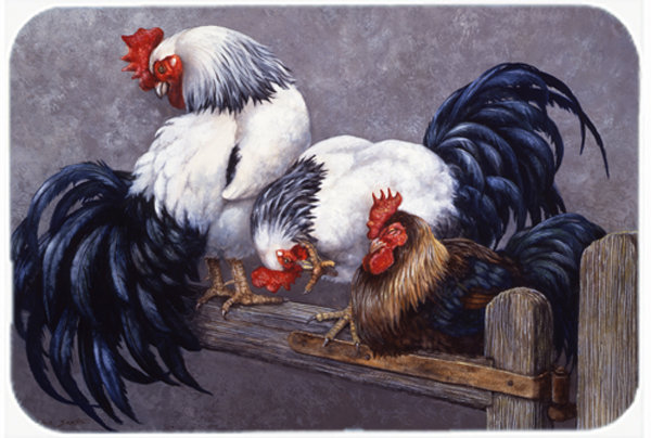 Caroline's Treasures Roosters Roosting Glass Cutting Board