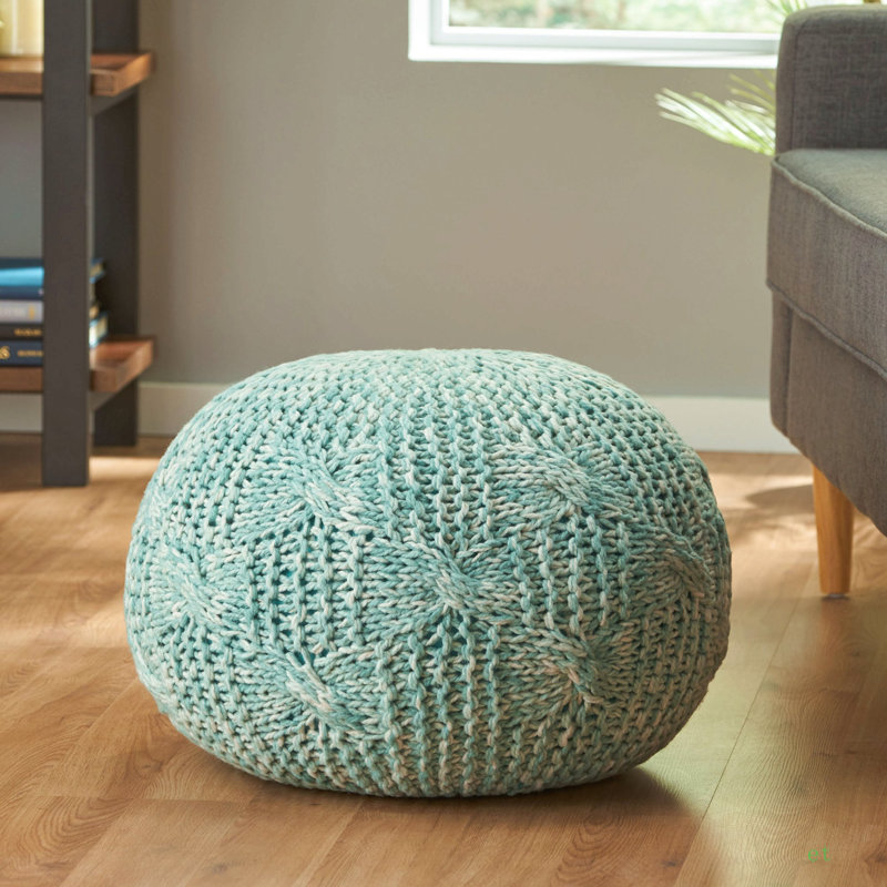 Pouf rond en fil PET tricoté 20 x 20 Deon