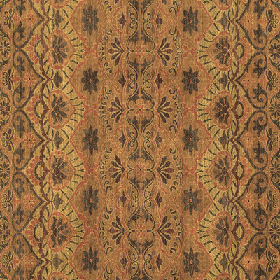 Tapis carré floral 6 pi x 6 pi à motif floral orange / brun foncé / brun