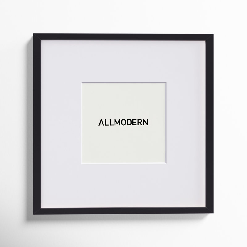 Capullo Wood Matte Picture Frame with Mat, 20" x 20", 11" x 14", Black