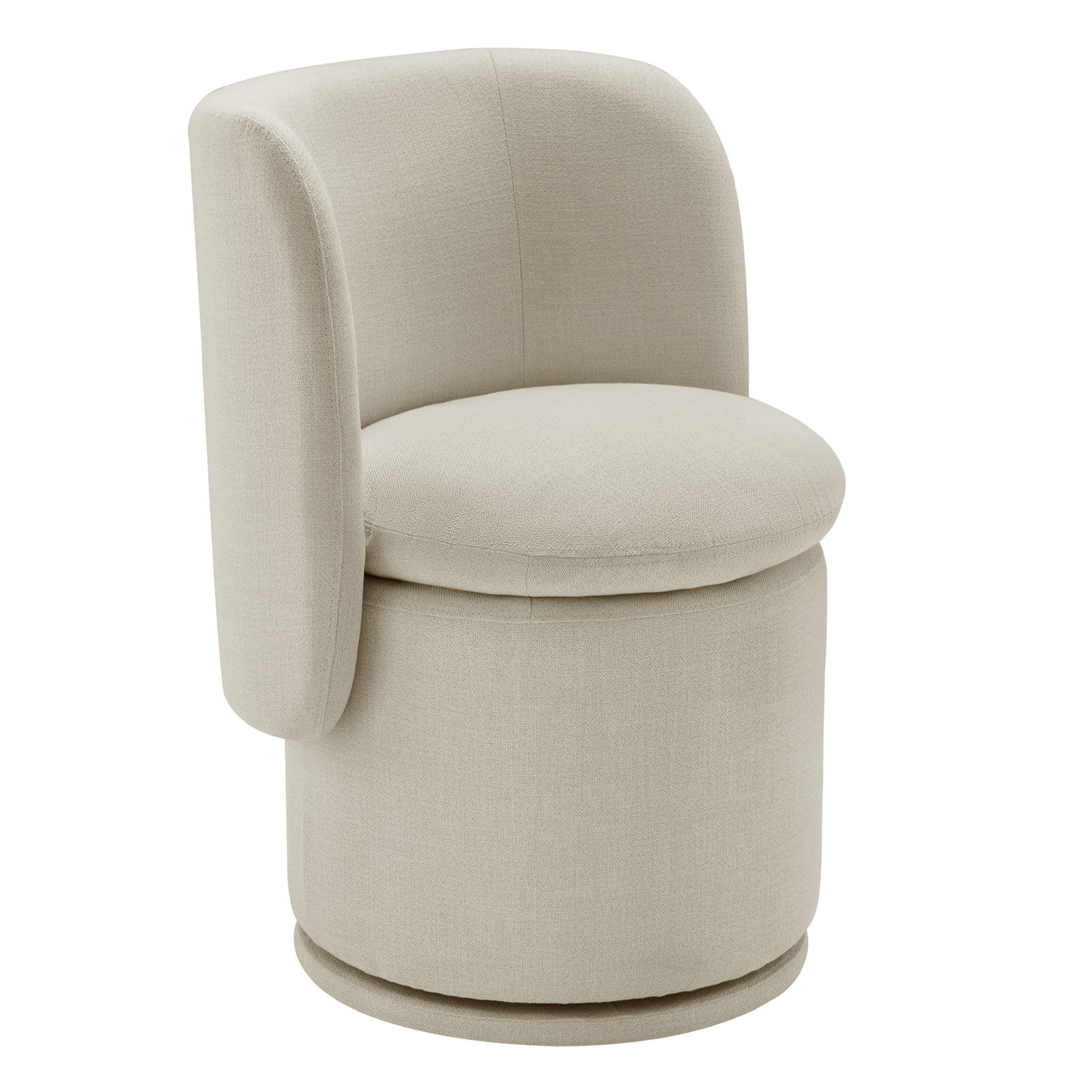 Adrielle Swivel Upholstered Barrel Chair, Effie Linen Performance